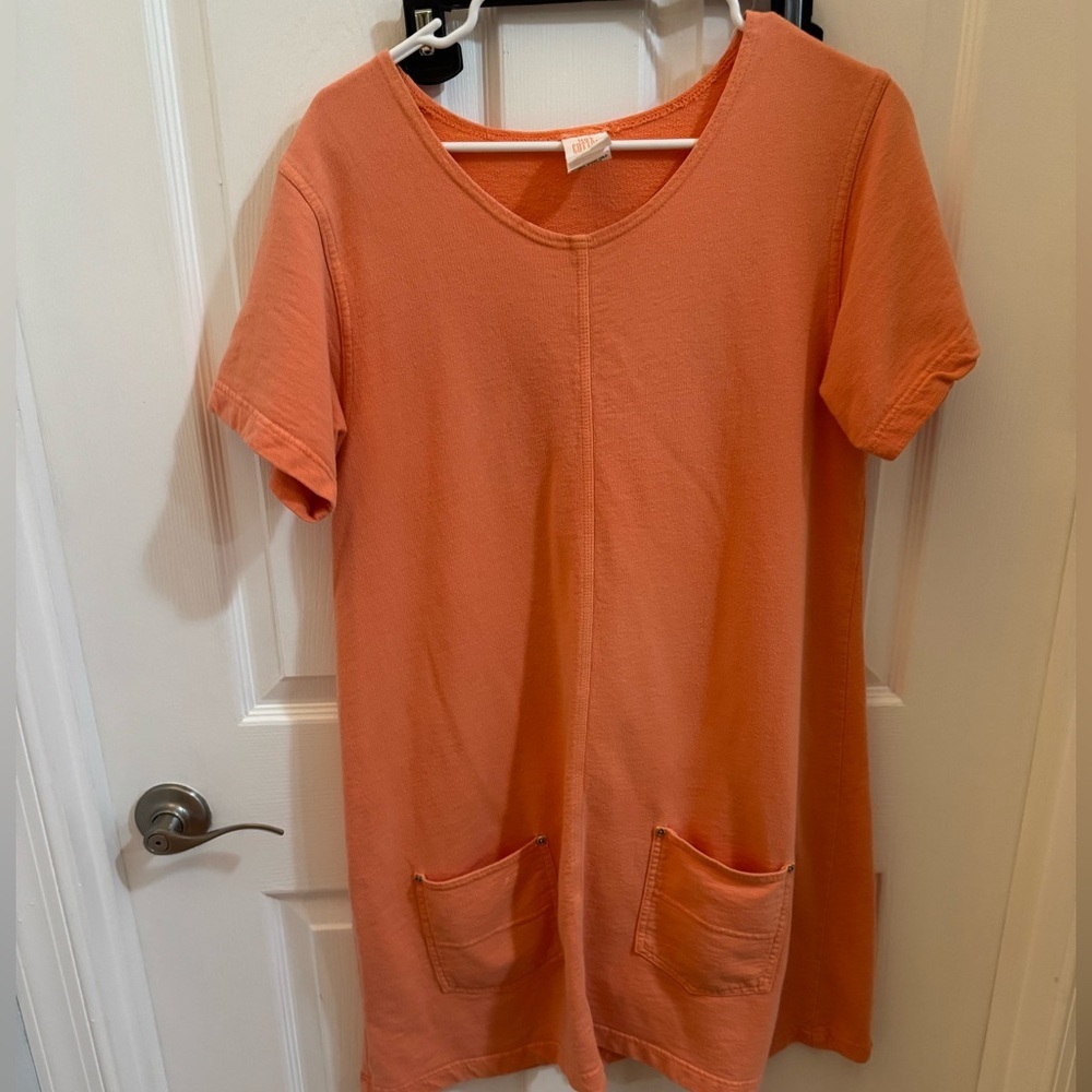 Hot Cotton Vibrant Orange Dress